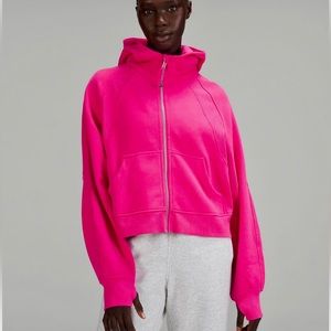Sonic Pink Scuba Full Zip Oversized Hoodie M/L NWT
